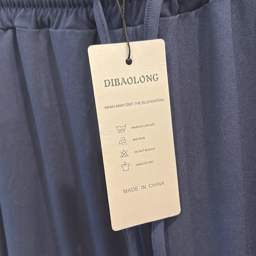 NEW -DIBAOLONG Womens Yoga Pants Wide Leg - Size XL.  Navy Blue - Picture 3 of 11
